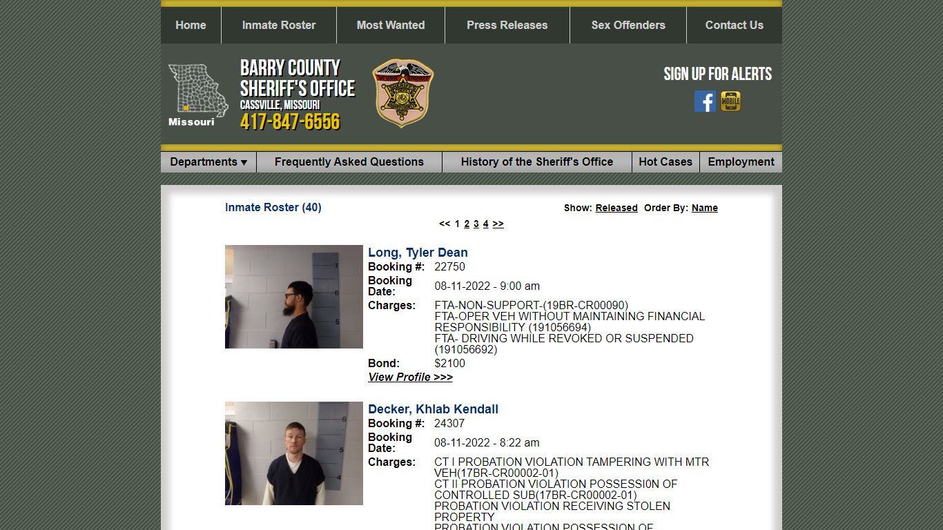 Inmate Roster - Barry County Sheriff's Office